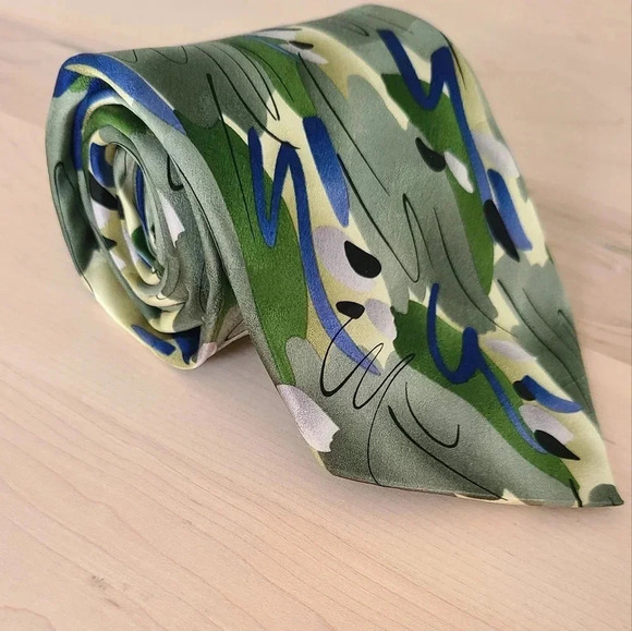 J. GARCIA  vintage tie, green and blue - Picture 2 of 8